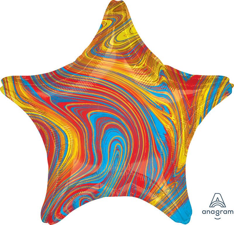 18" Marblez Colorful Star Foil Balloon