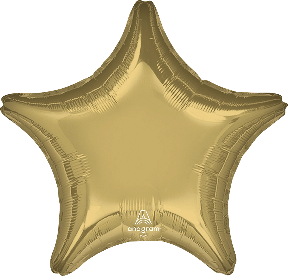 White Gold Star Foil Balloon 18"