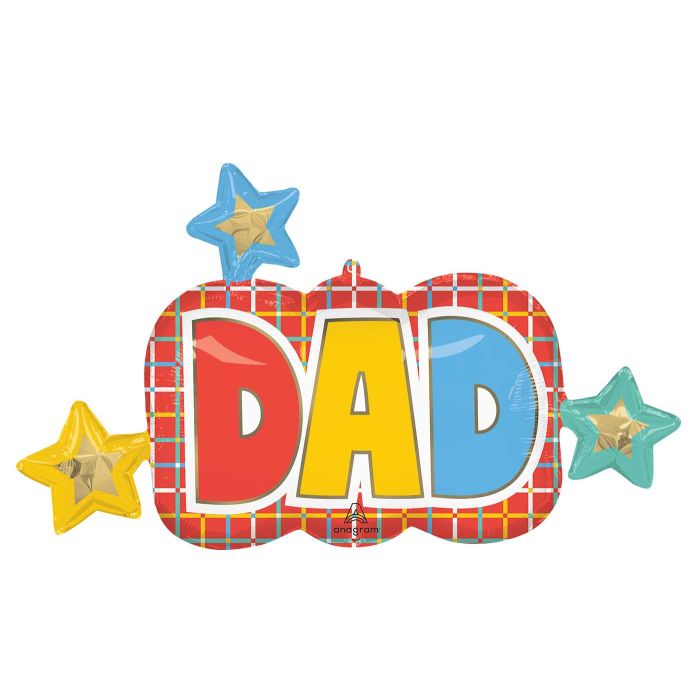 Dad Graphic Grids Supershape Balloon (x1u)