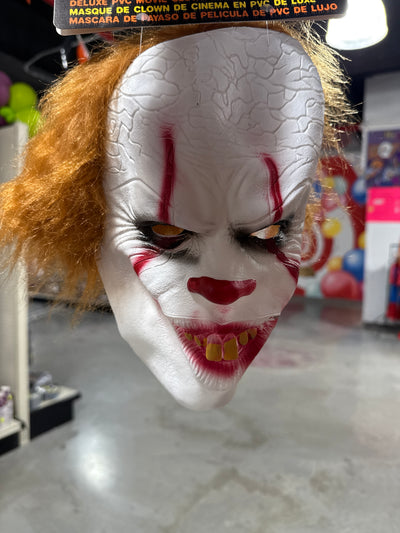 Máscara Clown Movie PVC Deluxe 10.24x8.27" con Cabello 2 Estilos