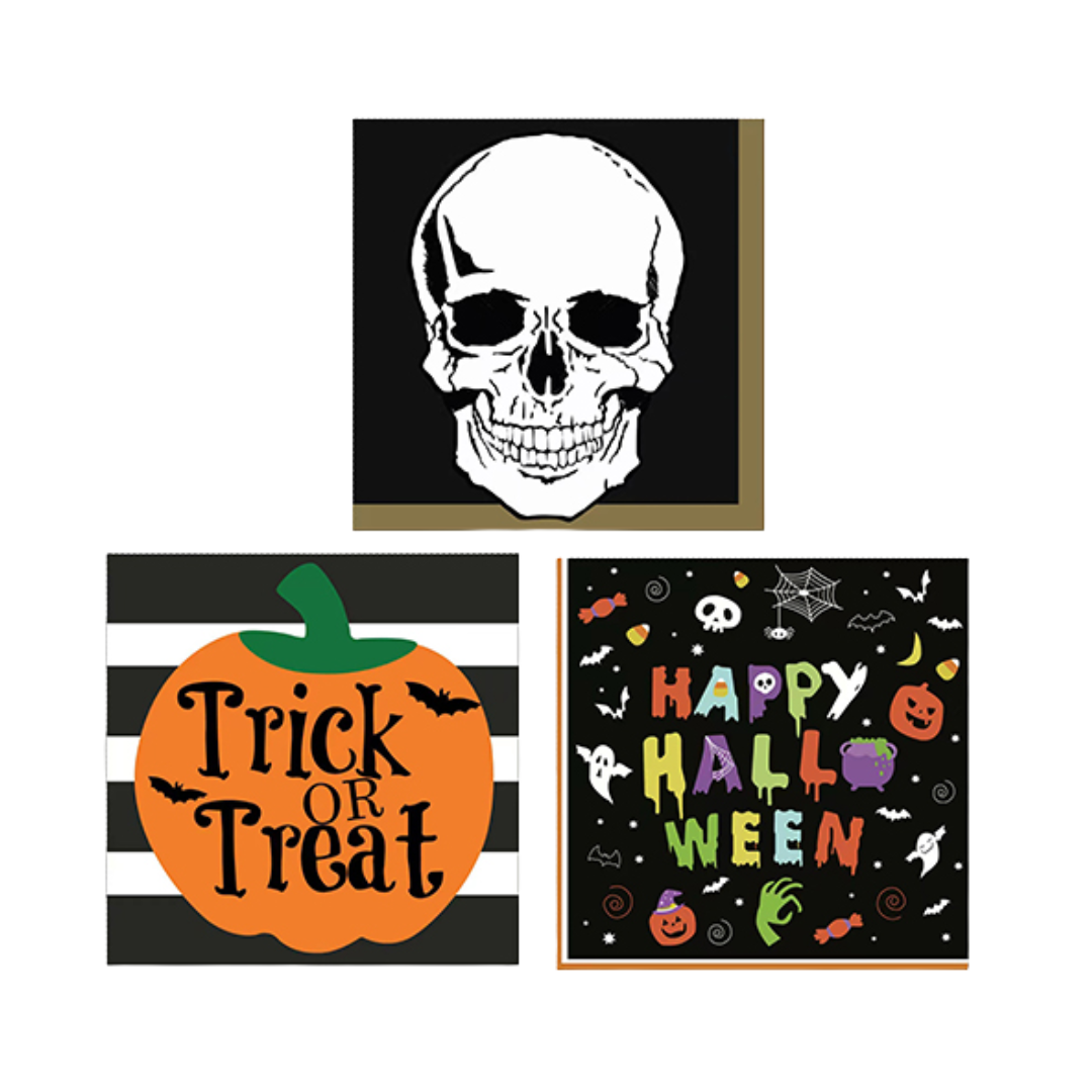 Servilletas Almuerzo Halloween 3 Estilos (x16u)