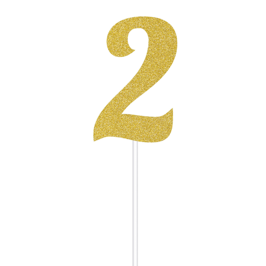 Glittered Stick Numbers Gold (x4u)