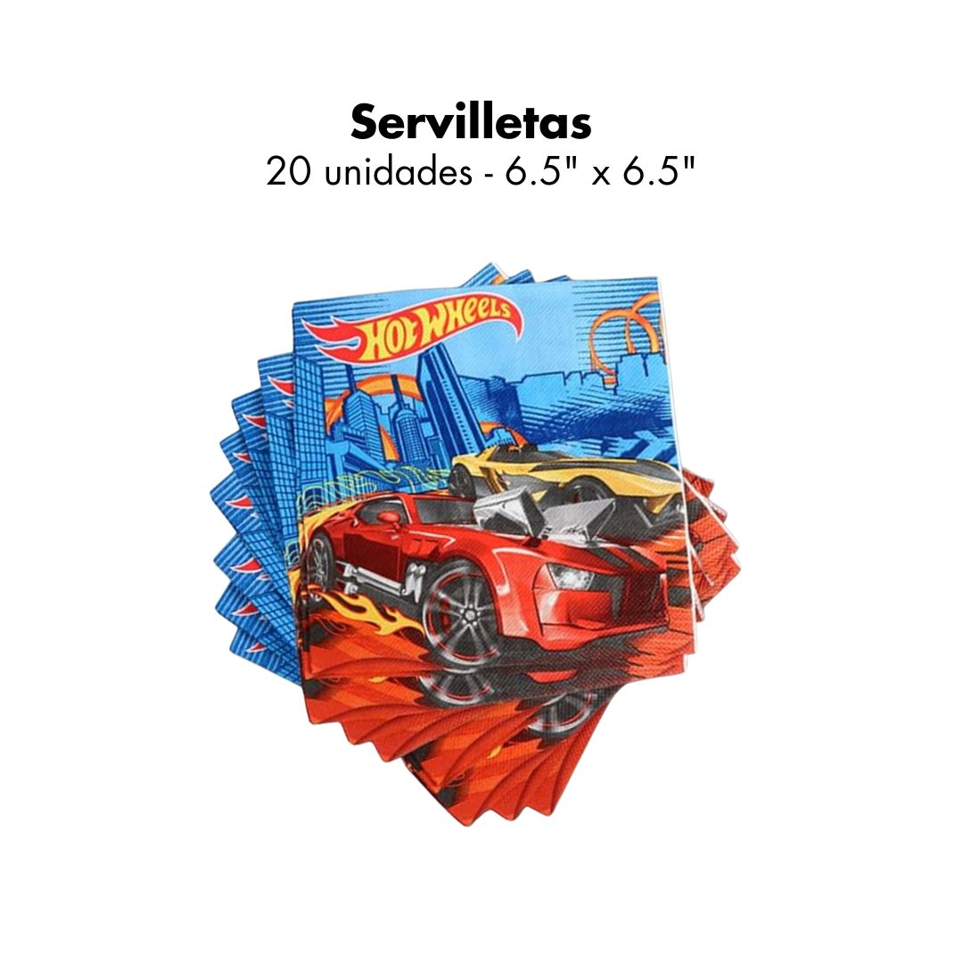 Servilletas Hot Wheels (x20u)