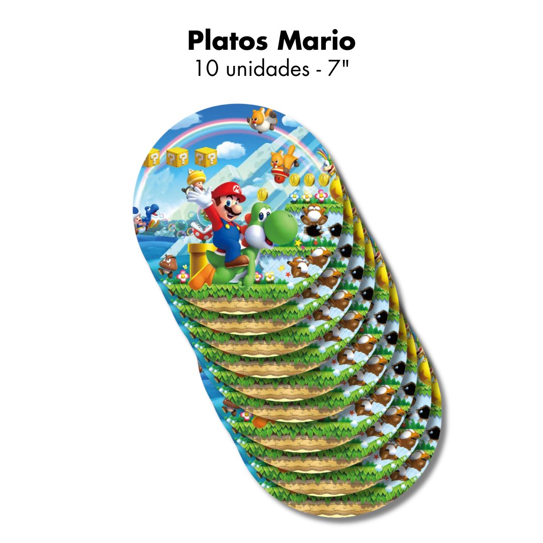 Mario Bros Platos 7" (x10u)