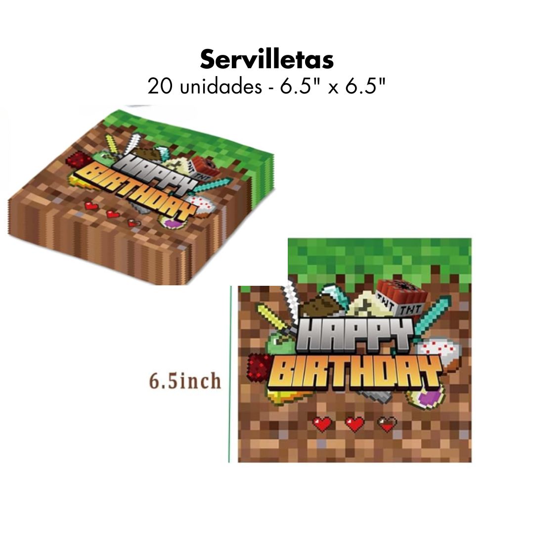Servilletas Minecraft (x20u)