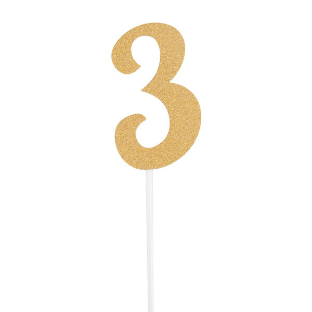 Glittered Stick Numbers Gold (x4u)