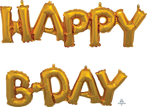 PHRASE HAPPY B'DAY GOLD