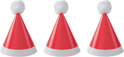 POM POM SANTA PARTY HATS 8CT