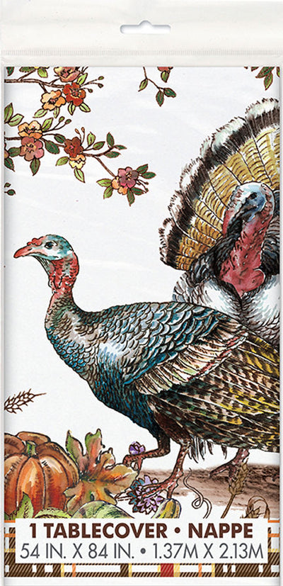 Plaid Turkey Plastic Rectangle Tablecover 54inx84in