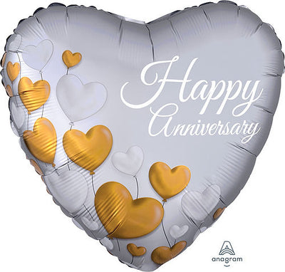 Happy Anniversary Heart Foil Balloon 18”