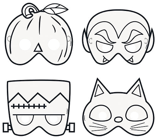 Color You Own Halloween Mask 8pcs