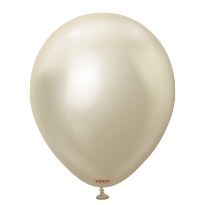 Kalisan Balloons 12" Mirror White Gold 50ct