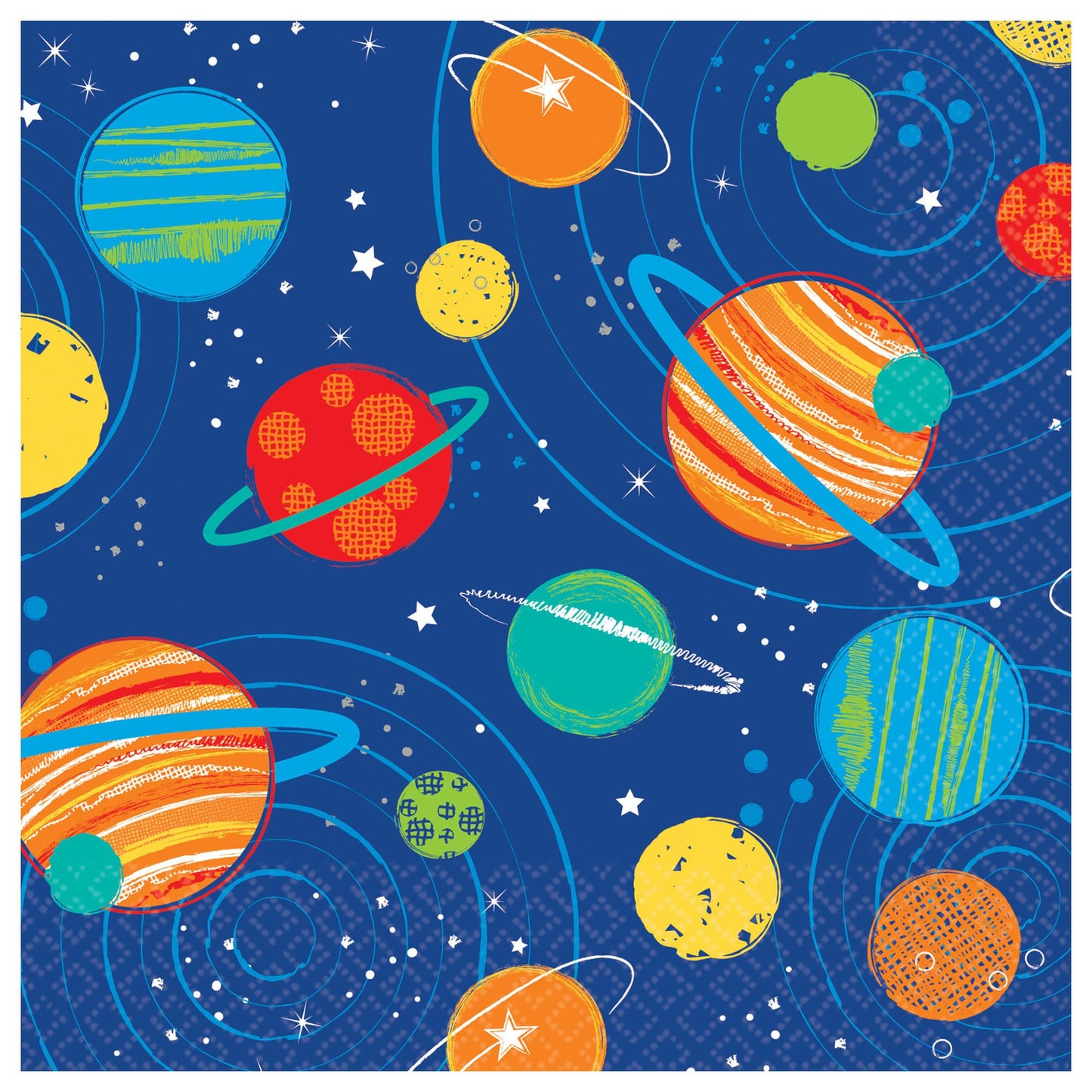 Blast Off Birthday Beverage Napkins (x16u)