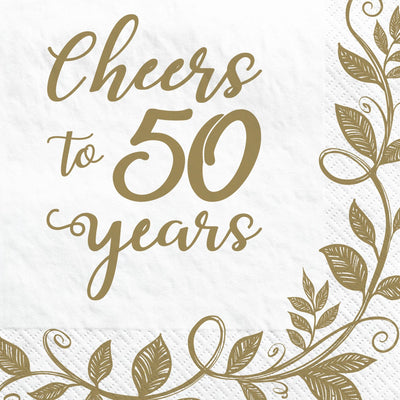 Happy 50th Anniversary Beverage Napkins