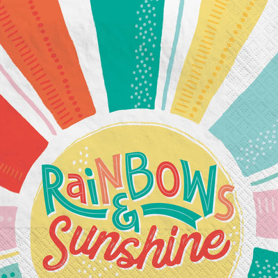 Retro Rainbow Lunch Napkins (x16u)