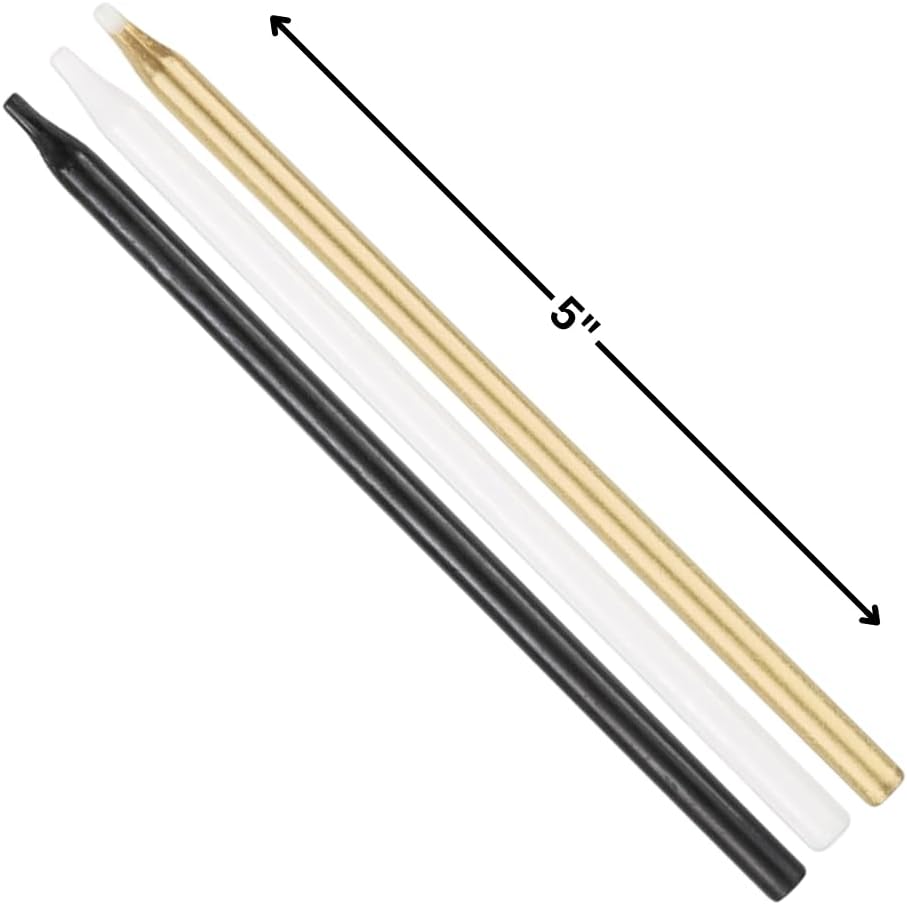 Gold, Black & Silver Candles 5" (x20u)