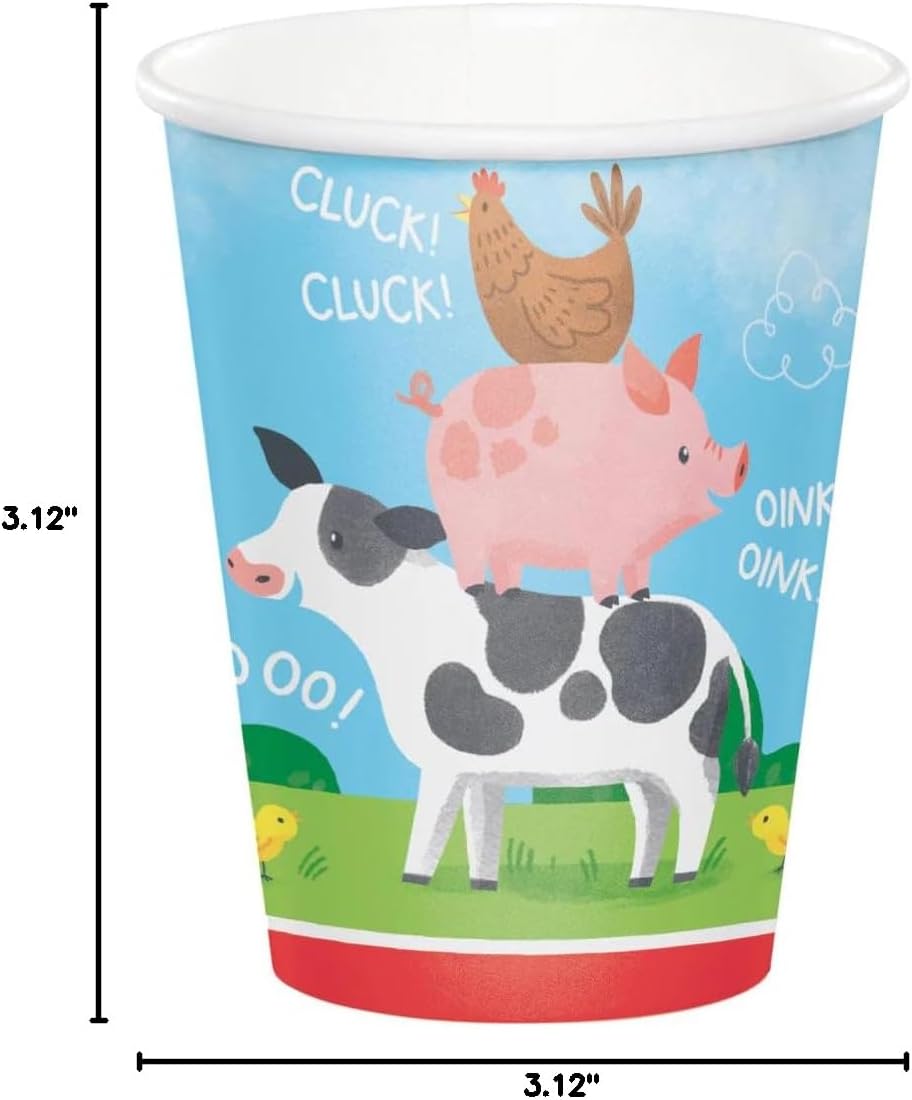 Farm Animals Vasos 9oz (x8u)