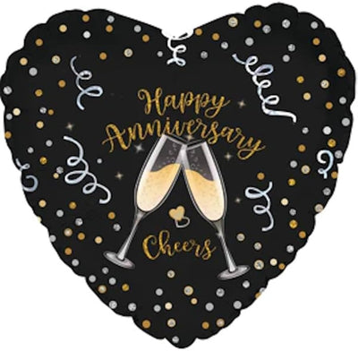 Anniversary Flutes Foil Balloon 17"