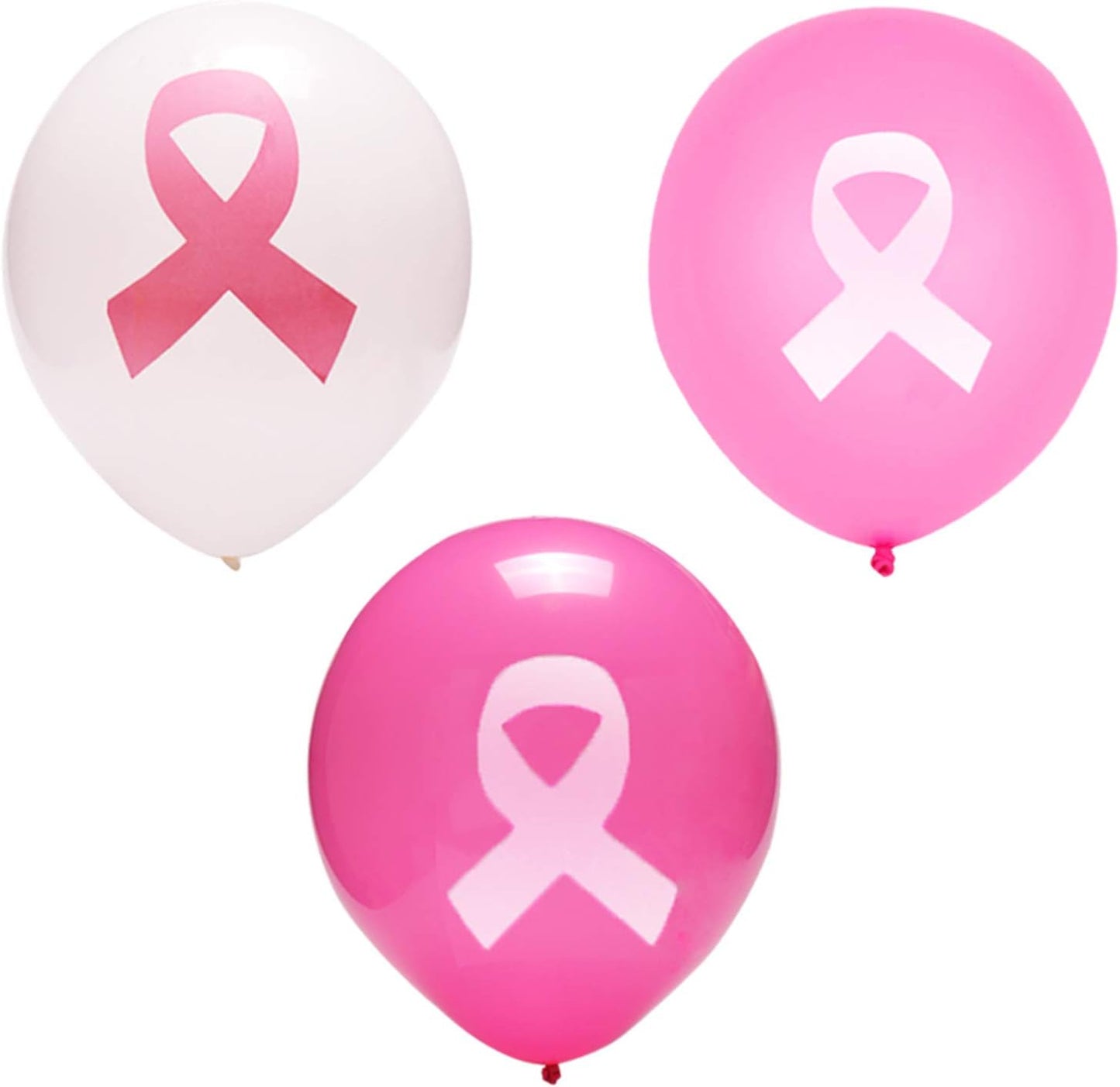 Globo de Cinta Rosa y Blanca (Cancer de Mama) X Unidad