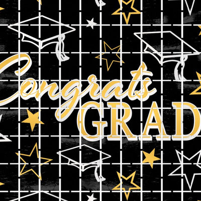 Congrats Grad Metallic Square Curtain