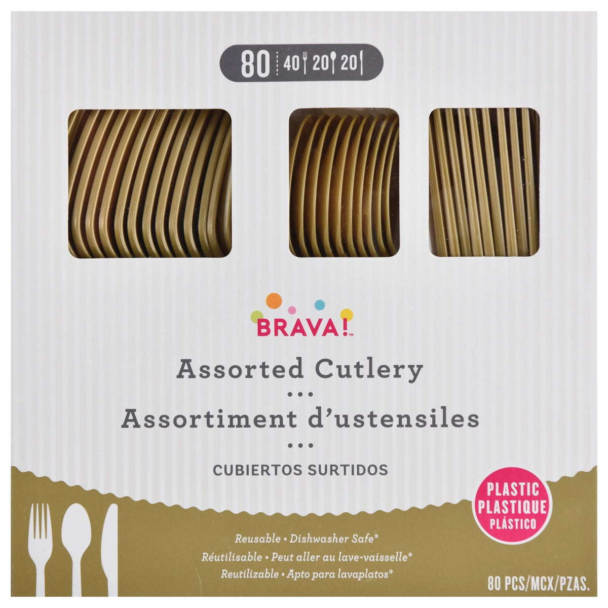 Reusable Cutlery Assortment Gold (x80u)