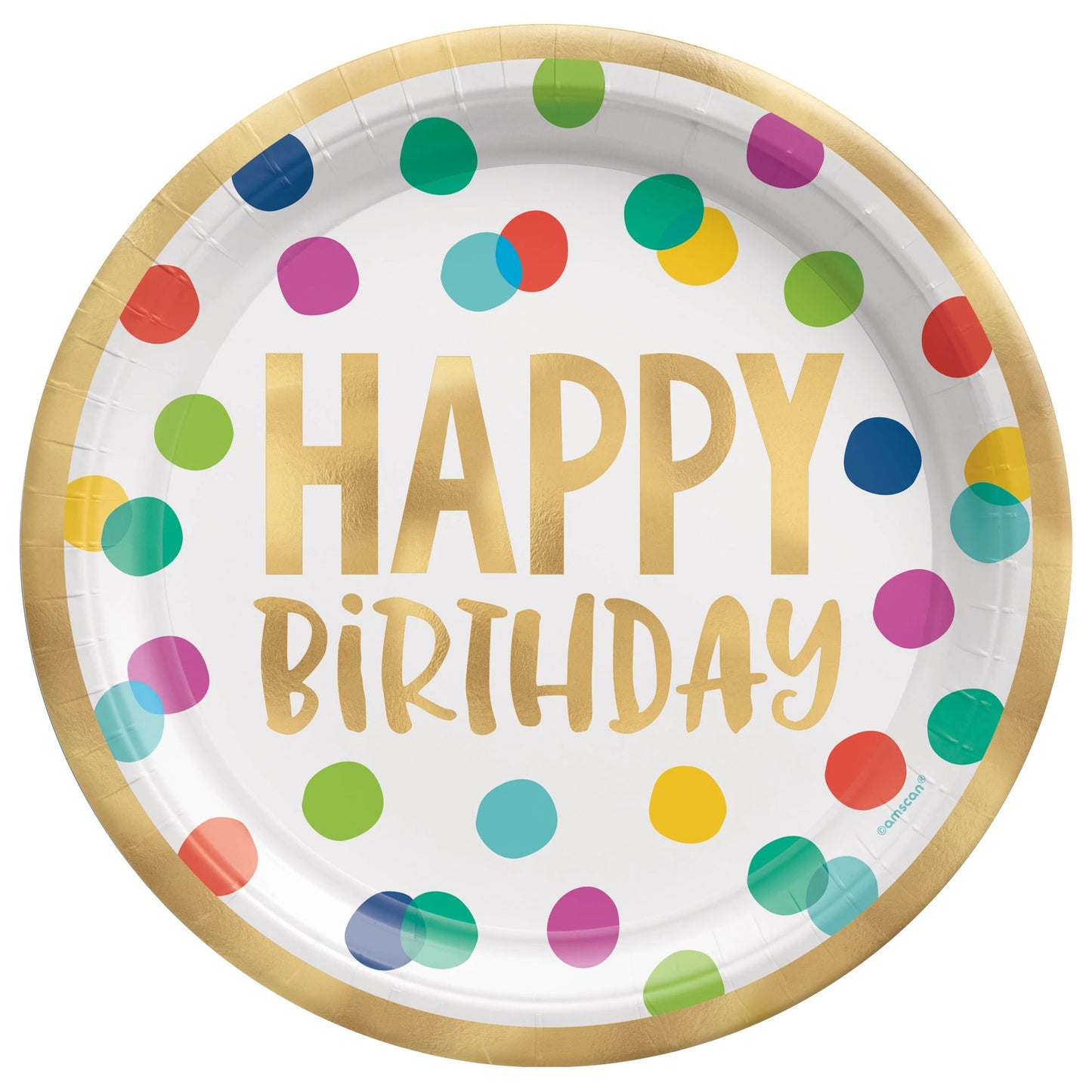 Happy Dots 10 1/2" Foil Plate