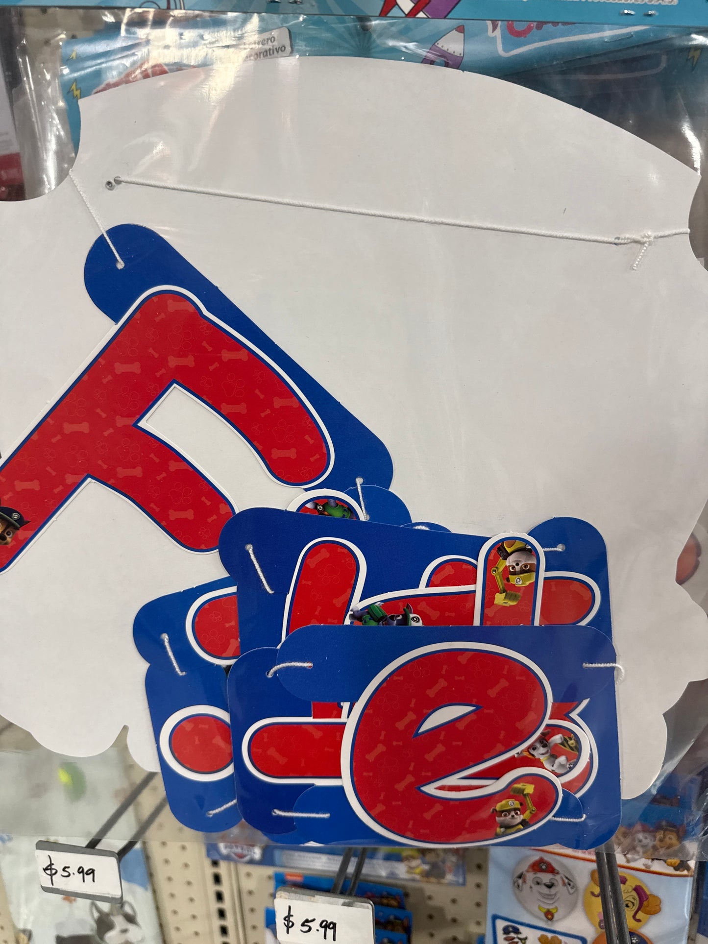 Letrero "Feliz Cumple" Paw Patrol Niño (x1u)