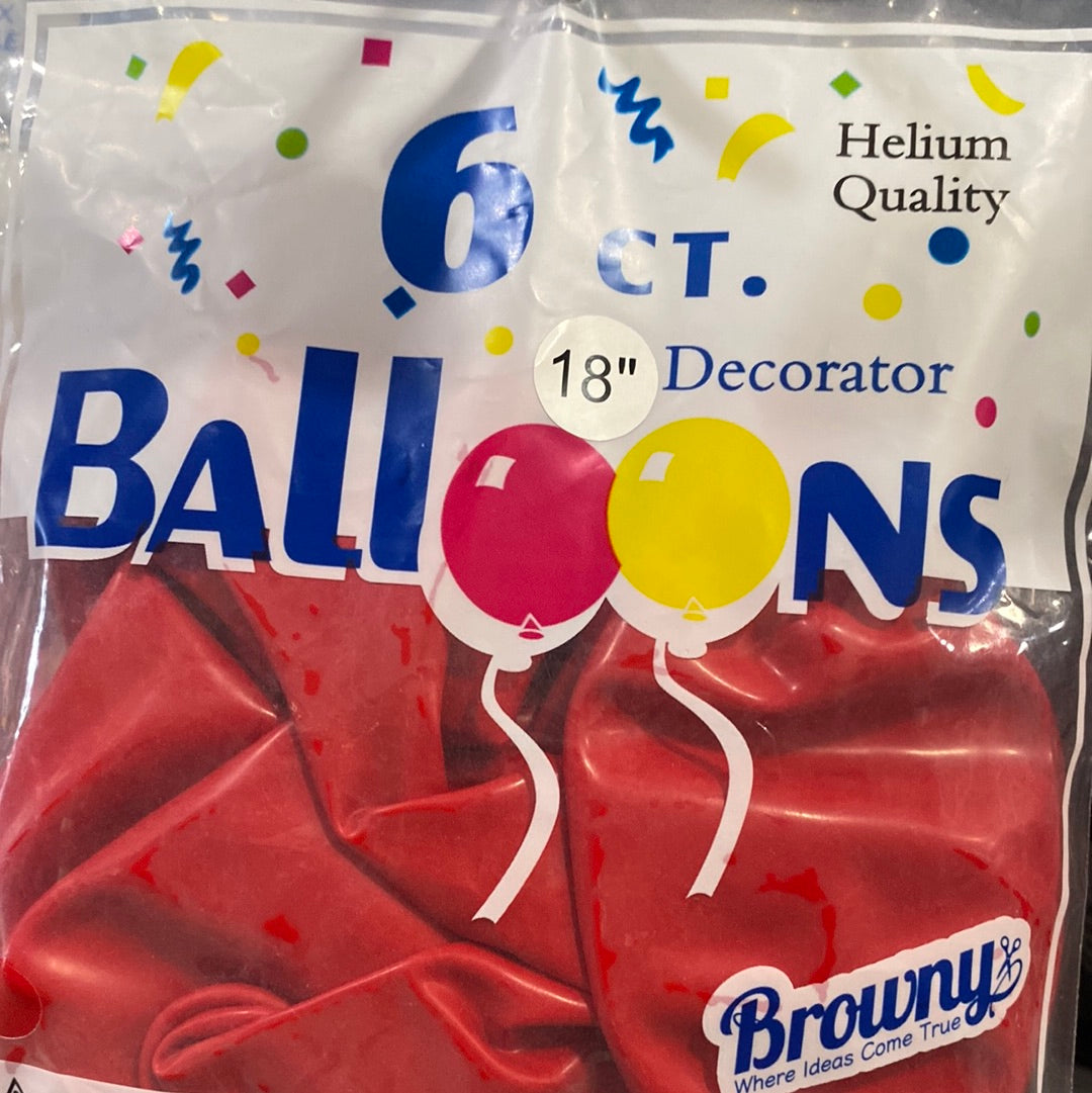 Globo Latex 18" Red (6u)