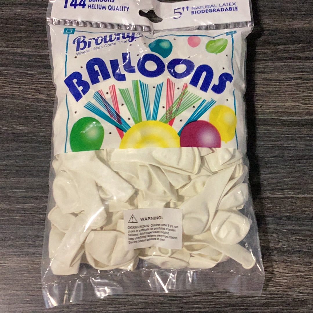 Globos 5” 144pcs - White