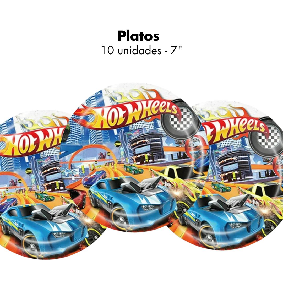 Platos Hot Wheels 7" (x10u)