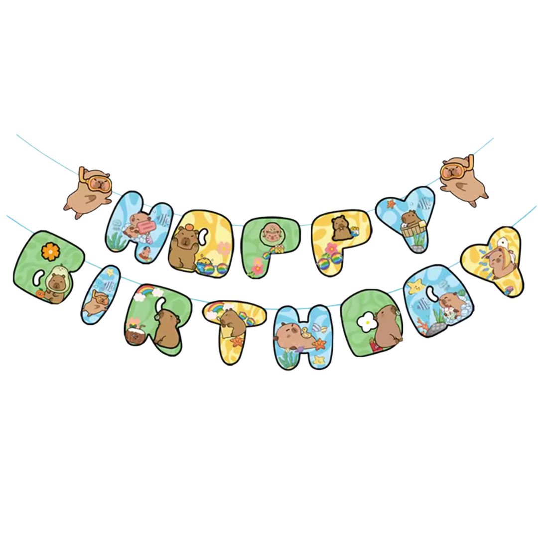 Banner Capybara Happy Birthday 10ft