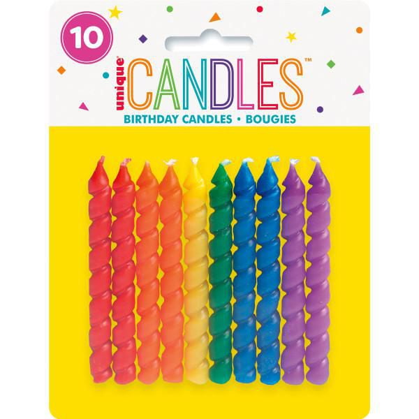 Rainbow Spiral Candles 10pcs