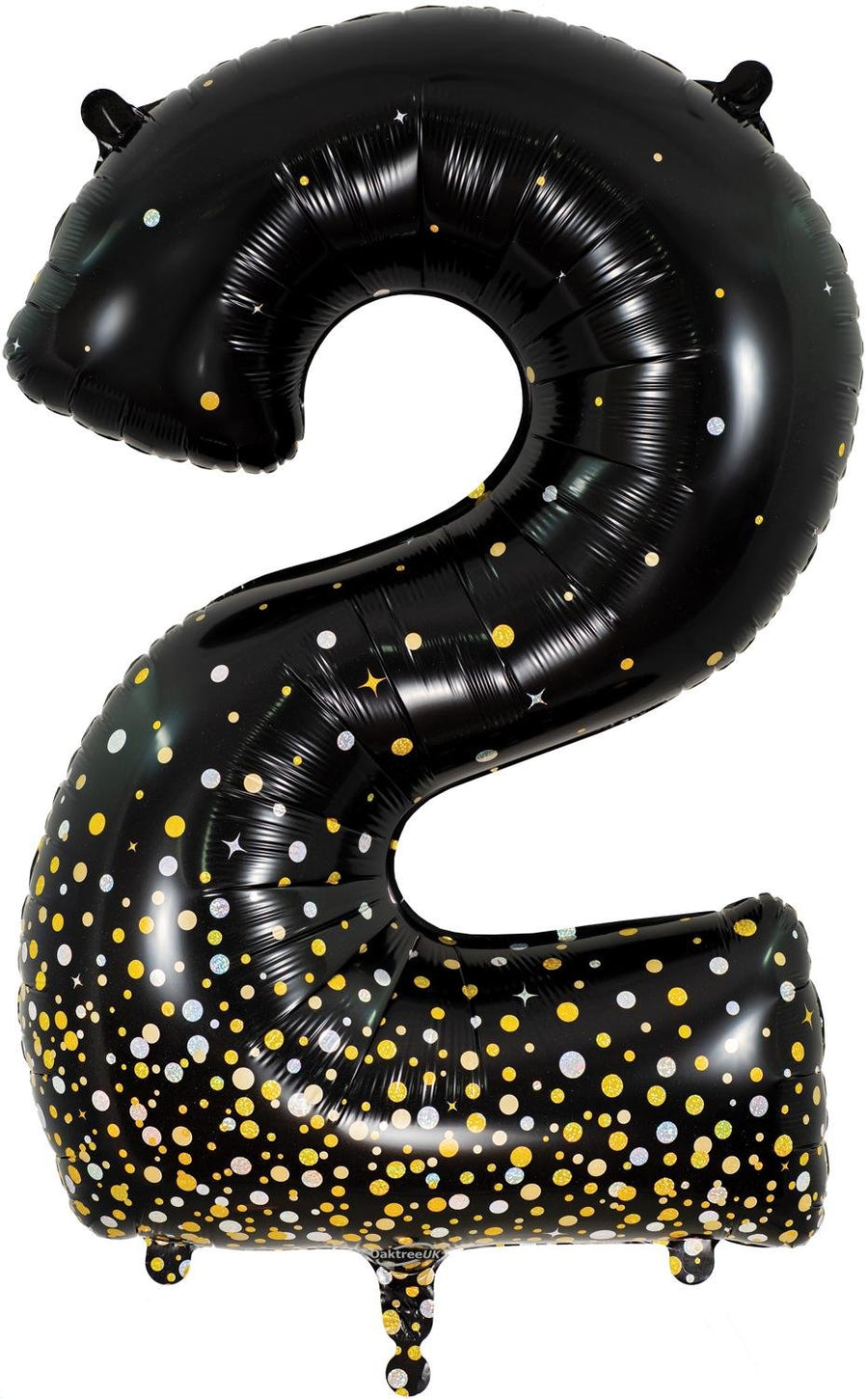 Holographic Black Gold #2 Foil Balloons 34"