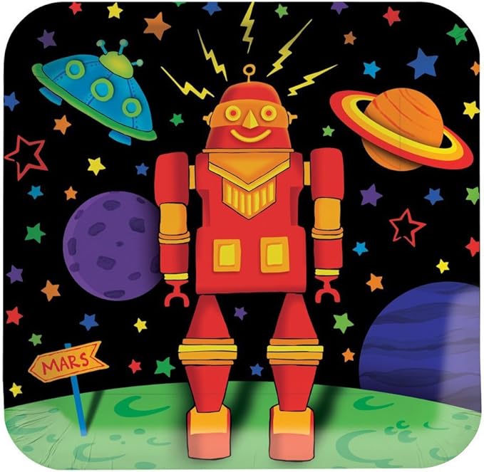 Platos Robot Party Bots 7" (x8u)