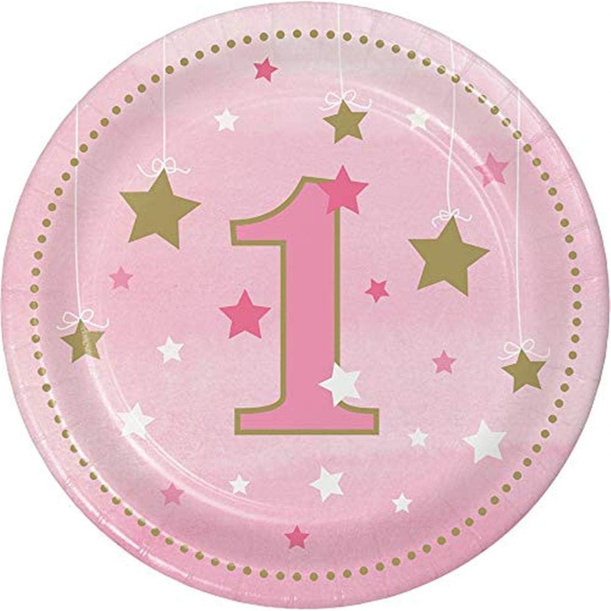 One Little Star Pink Platos 7" (x8u)