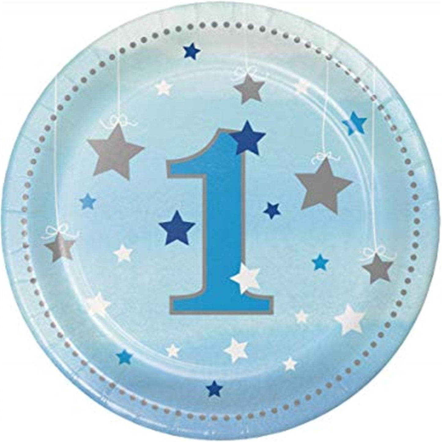 One Little Star Blue Platos 7" (x8u)