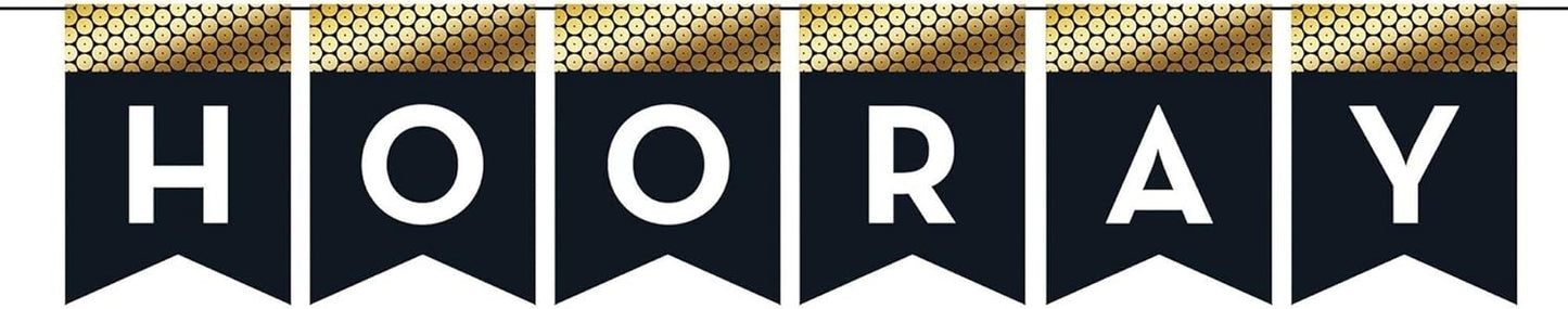 Hooray Large Sequin Banner 6ft (x1u)