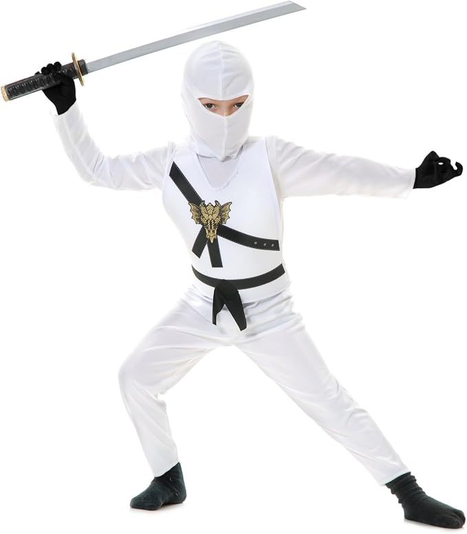 White Ninja Avenger Kids Boy Costume