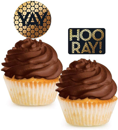 Hooray Cupcake Toppers Sequin (x12u)