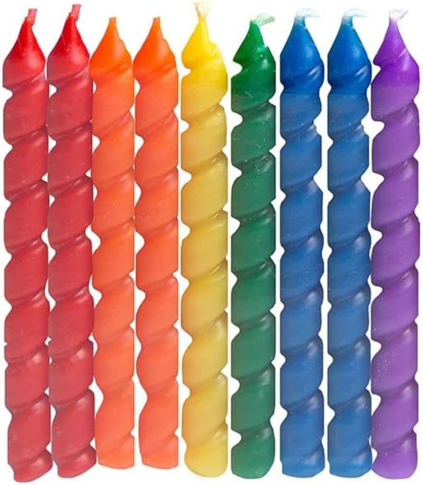 Rainbow Spiral Candles 10pcs