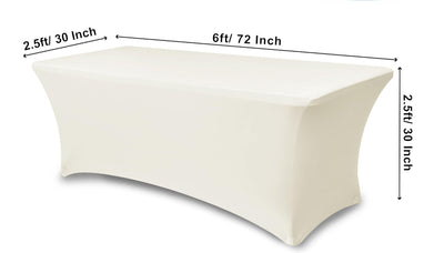 Mantel Spandex 6ft Rectangular - Crema
