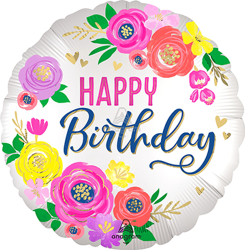 18" ARTFUL FLORAL BIRTHDAY