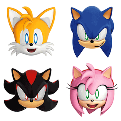 Sonic Mascaras Papel (x8u)