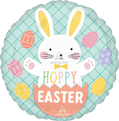 18" HOPPY EASTER BUNNY & EGGS