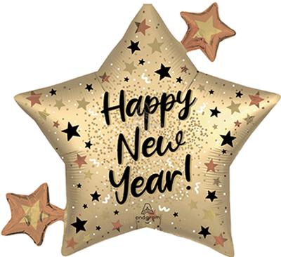 New Year Natural Star Supershape Balloon