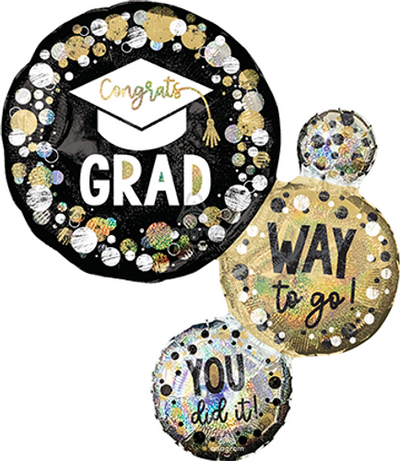 SUPER SHAPE HOLOGRAPHIC GRAD CIRCLE & DOTS