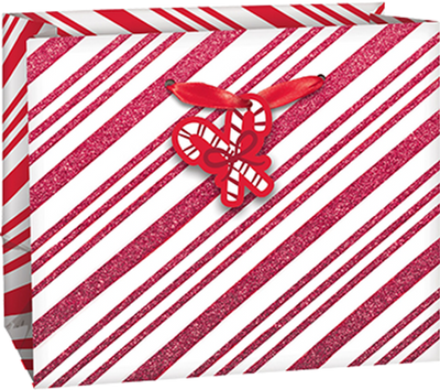 XMAS CANDY CANE SMALL GIFT BAG