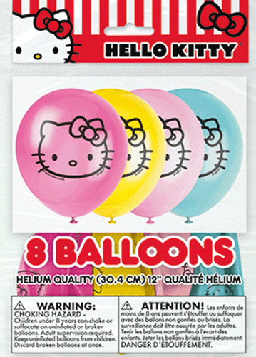Hello Kitty Latex Balloons 12" (x8u)