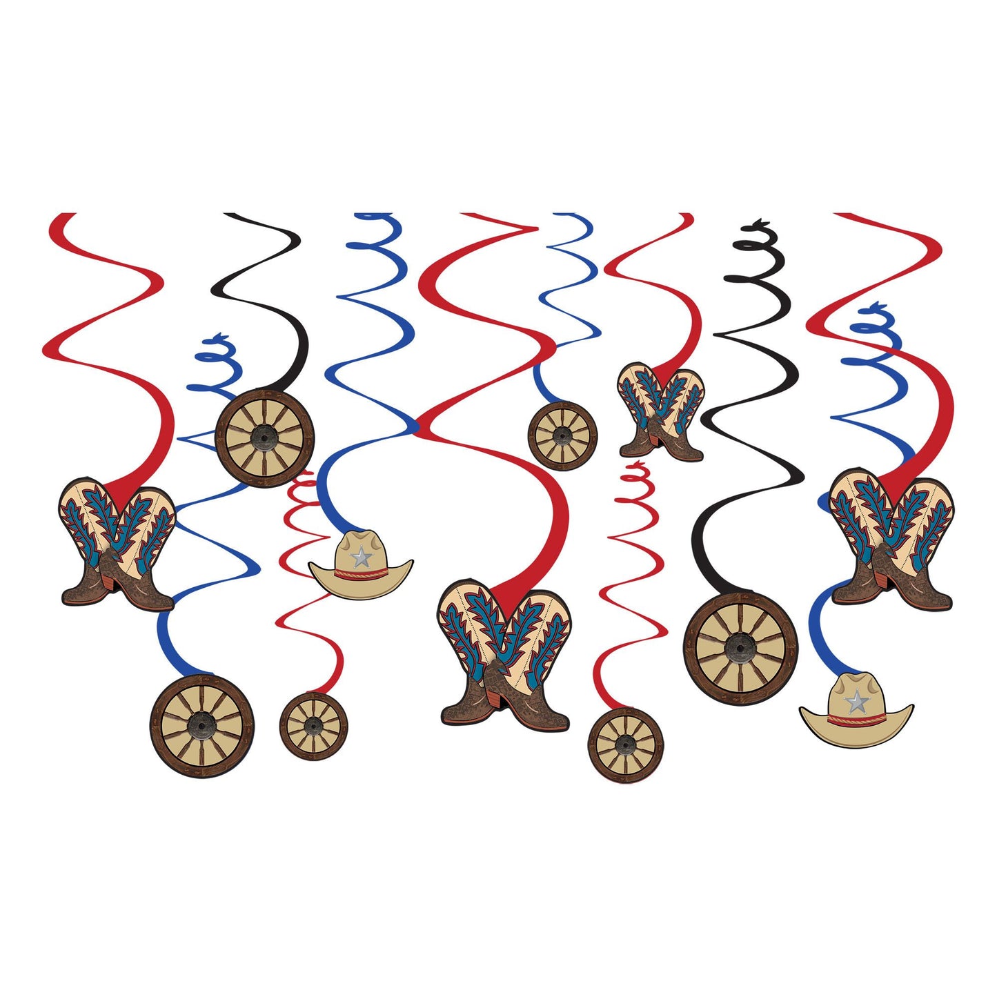 Western Value Pack Swirl Decorations (x12u)
