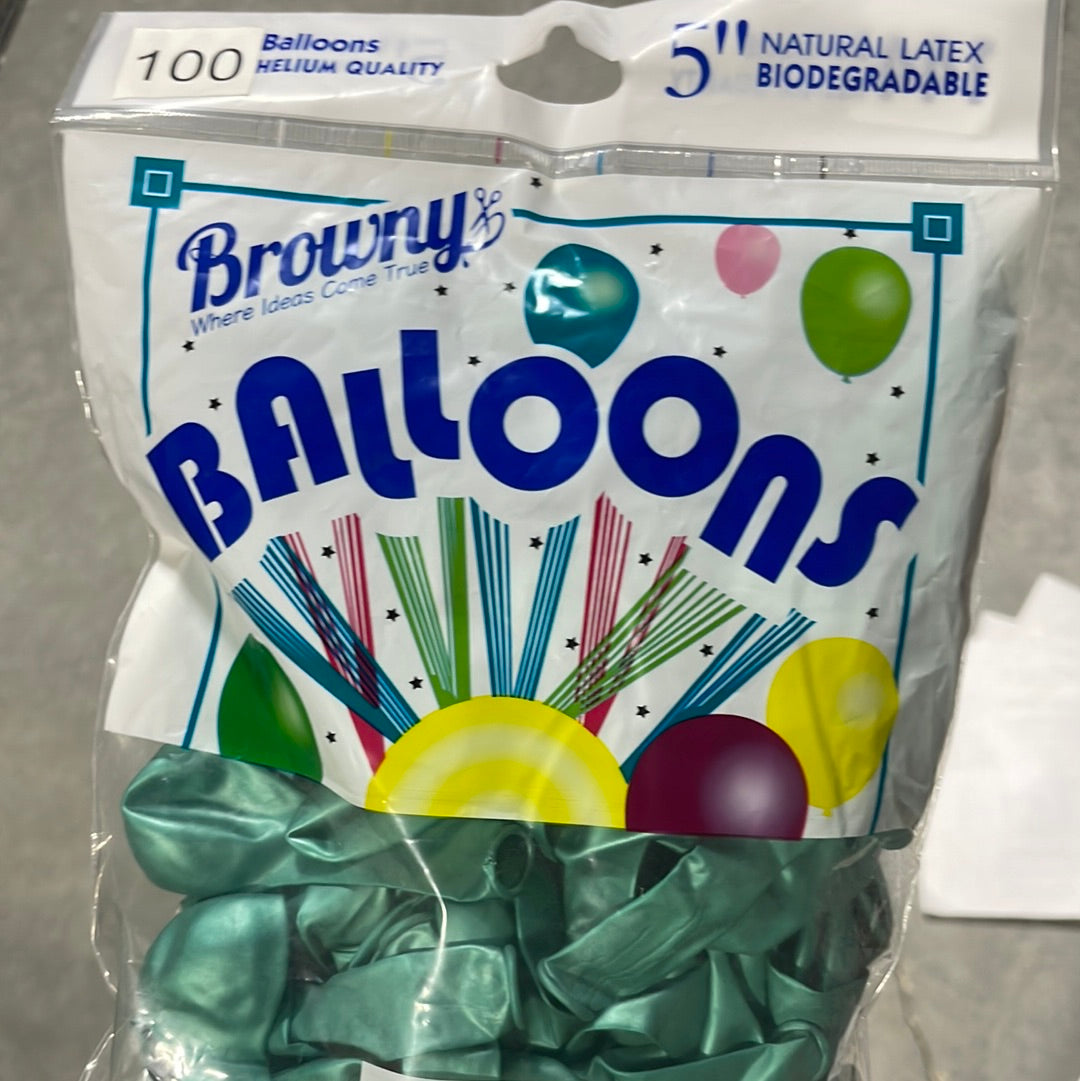 Globos 5” 100pcs - Chrome Green